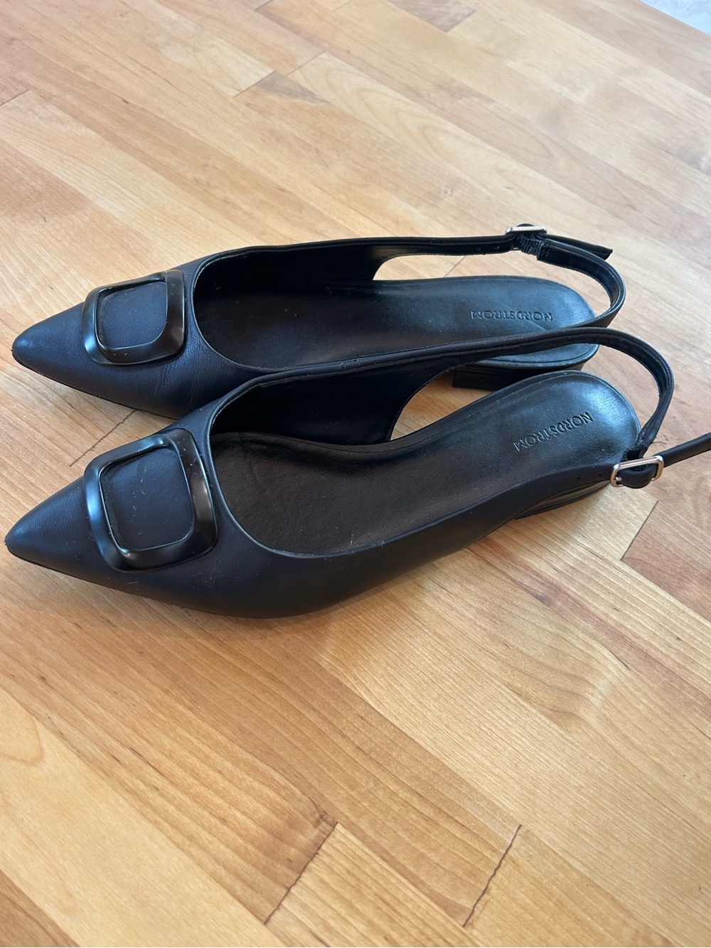 Nordstrom Becca Pointed Toe Slingback Flats Size 7.5 – black
